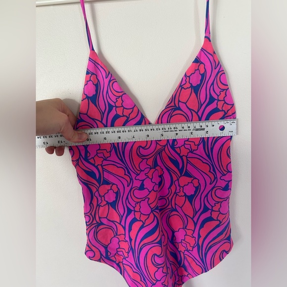 Maaji Spiral Cardamom Classic Halter High Leg One Piece Rosado Reversible Small - Picture 8 of 12